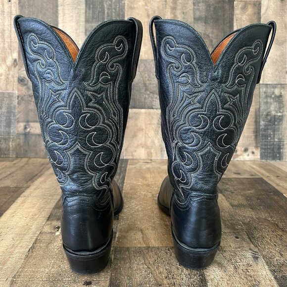 Lucchese 1883 Black N1613J4 Western Cowboy Boots Mens 9 D - Picture 10 of 13